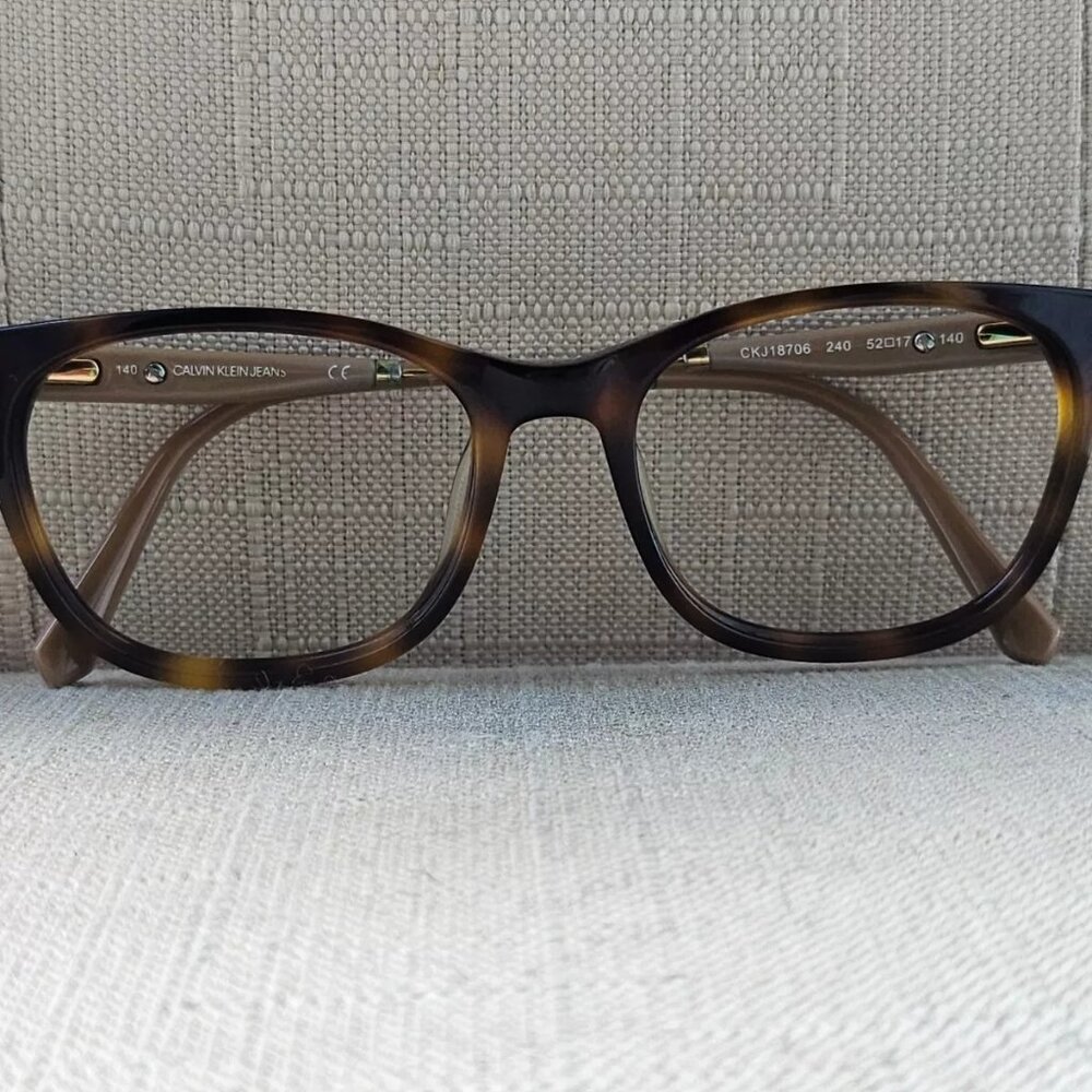 Calvin Klein Jeans Women Eyeglasses/Sunglasses Frame Brown Tortoise Glasses - Picture 4 of 12